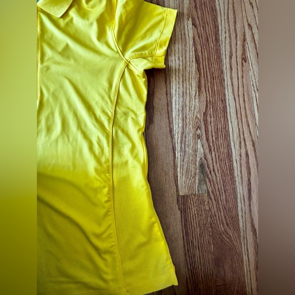 Peter Millar Element Bright Yellow Short Sleeve Zip Polo - Small - Picture 3 of 8